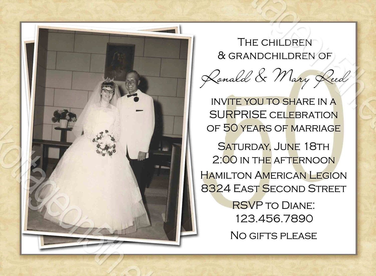 Free Printable 50Th Wedding Anniversary Invitation Templates - Free Printable 50Th Anniversary Cards