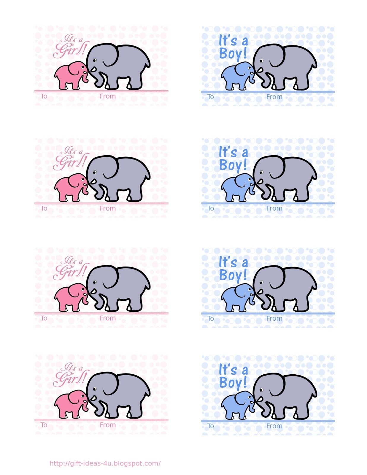 Free Printable Baby Shower Gift Tags- Two Cute Designs, One In Pink - Free Printable Baby Shower Gift Tags