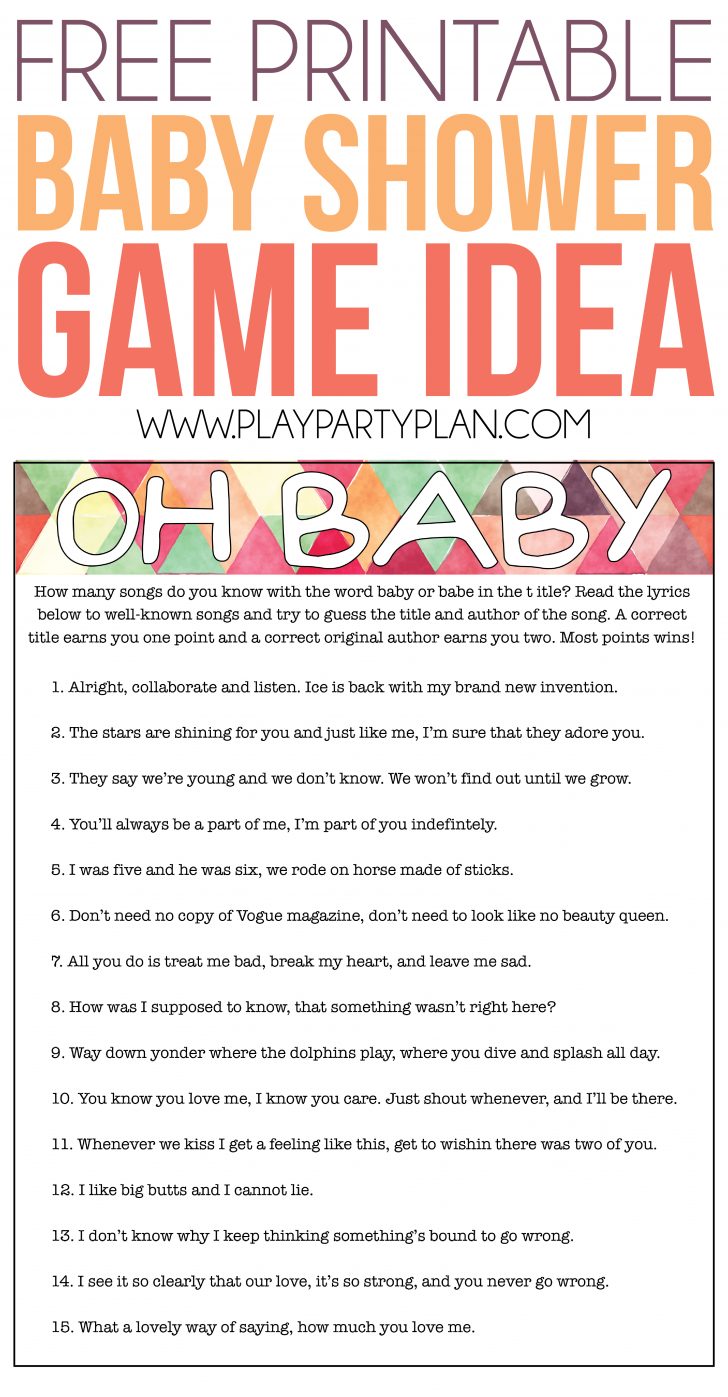 Free Printable Baby Shower Games With Answer Key