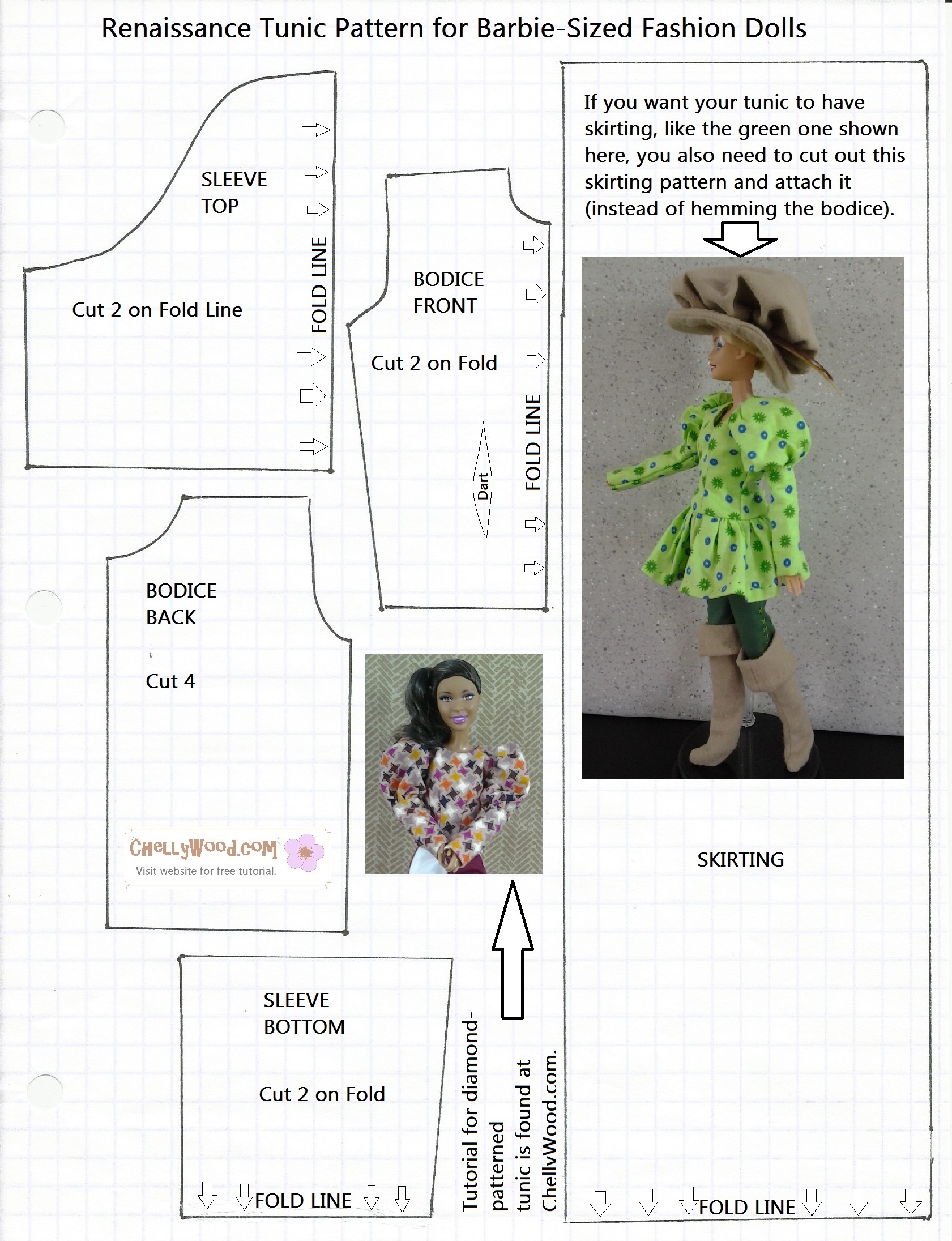 Free Printable Barbie Doll Clothes Patterns – Free, Printable Doll - Easy Barbie Clothes Patterns Free Printable