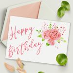 Free Printable Birthday Card With Watercolor Floral Design   Free Printable Personalized Birthday Cards