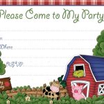 Free Printable Boys Birthday Party Invitations | Invitation Cards   Free Printable Farm Birthday Invitations
