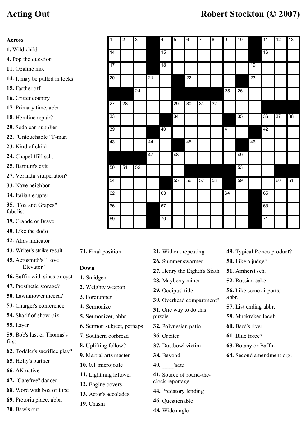 Free Printable Cards: Free Printable Crossword Puzzles | Printable - Free Printable Crossword Puzzles For Adults