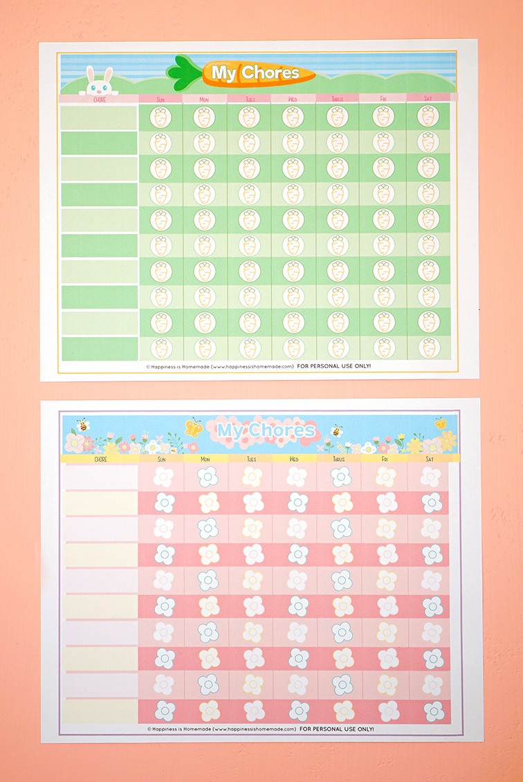 Free Printable Chore Chart For Kids - Happiness Is Homemade - Free Printable To Do Charts