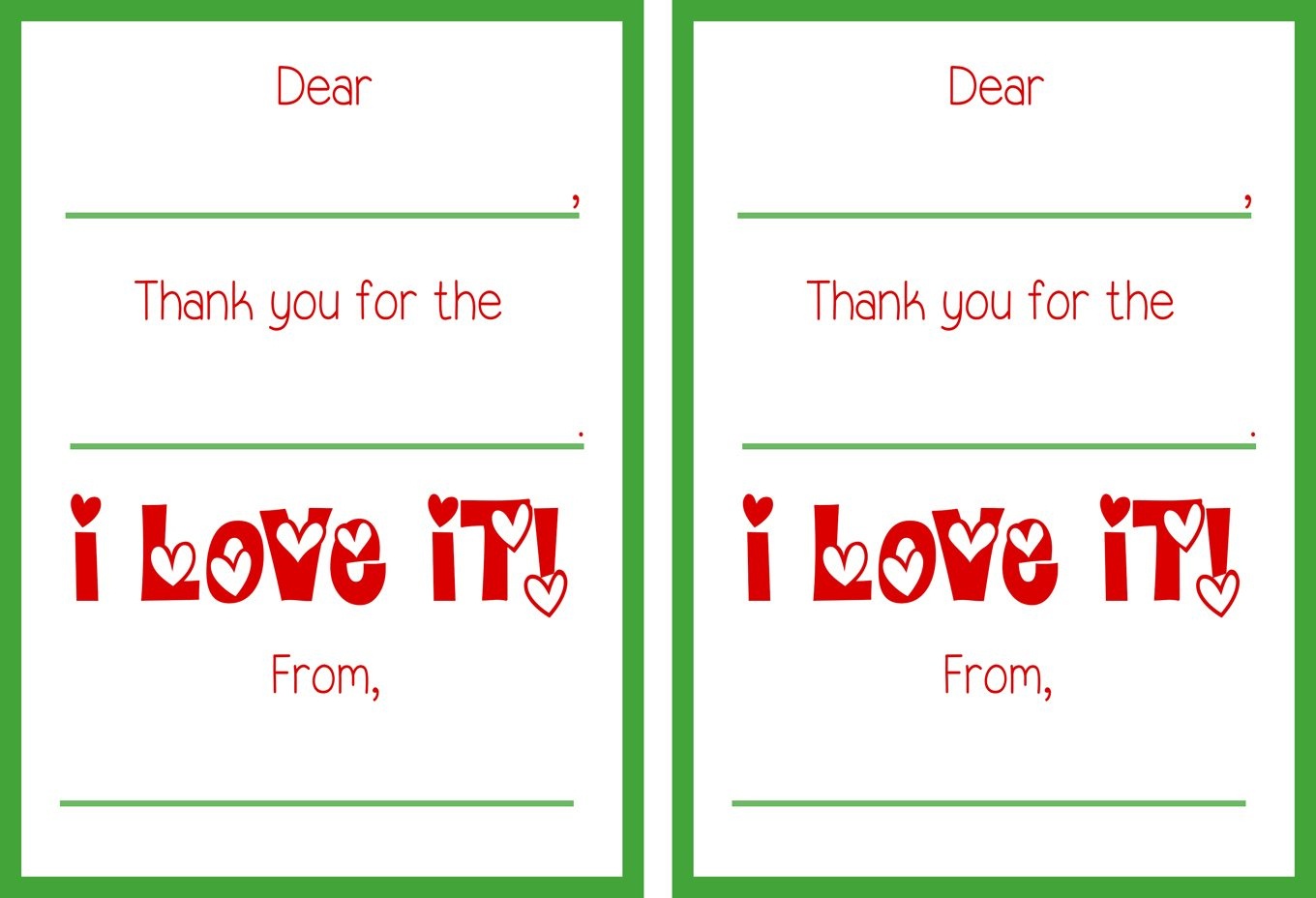 Free Printable Christmas Thank You Notes – Festival Collections - Free Christmas Thank You Notes Printable