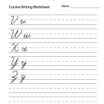 Free Printable Cursive Letters Writing Worksheet   Cursive Letters Worksheet Printable Free