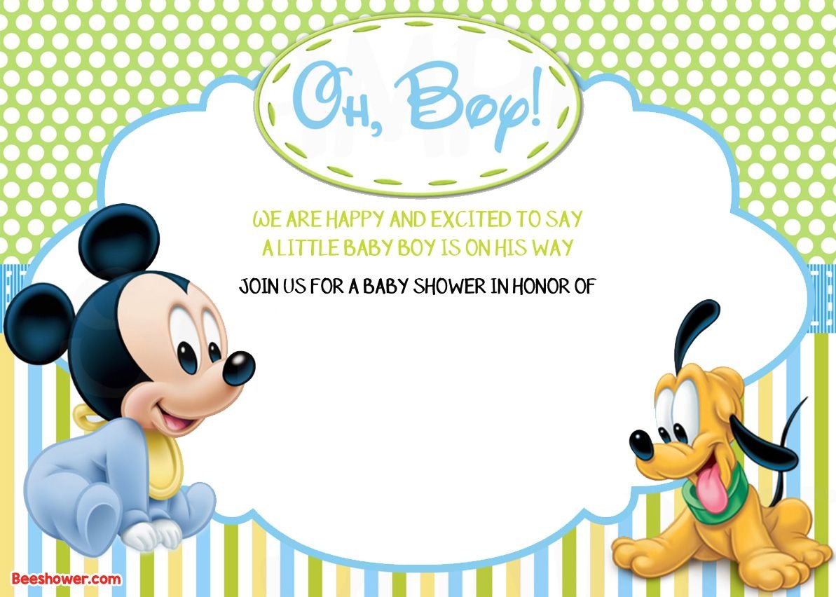 Free Printable Disney Baby Shower Invitations | Baby Shower | Mickey - Free Printable Tinkerbell Baby Shower Invitations