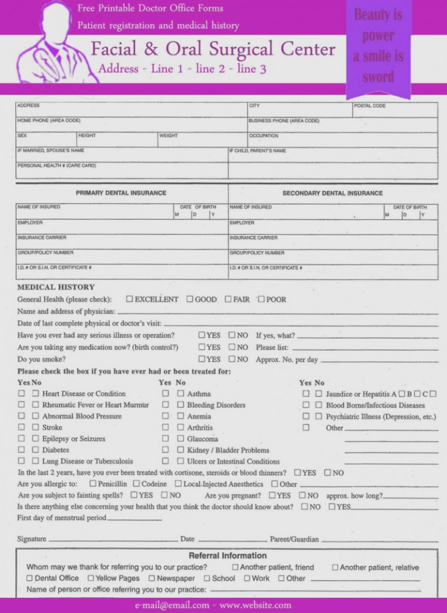 Medical Forms Templates Free Download
