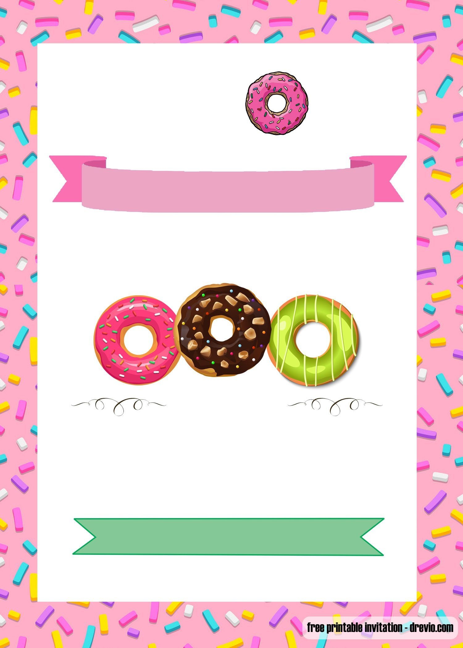 Free Printable Donuts Invitation | Free Printable Birthday - Printable Invitations Free No Download