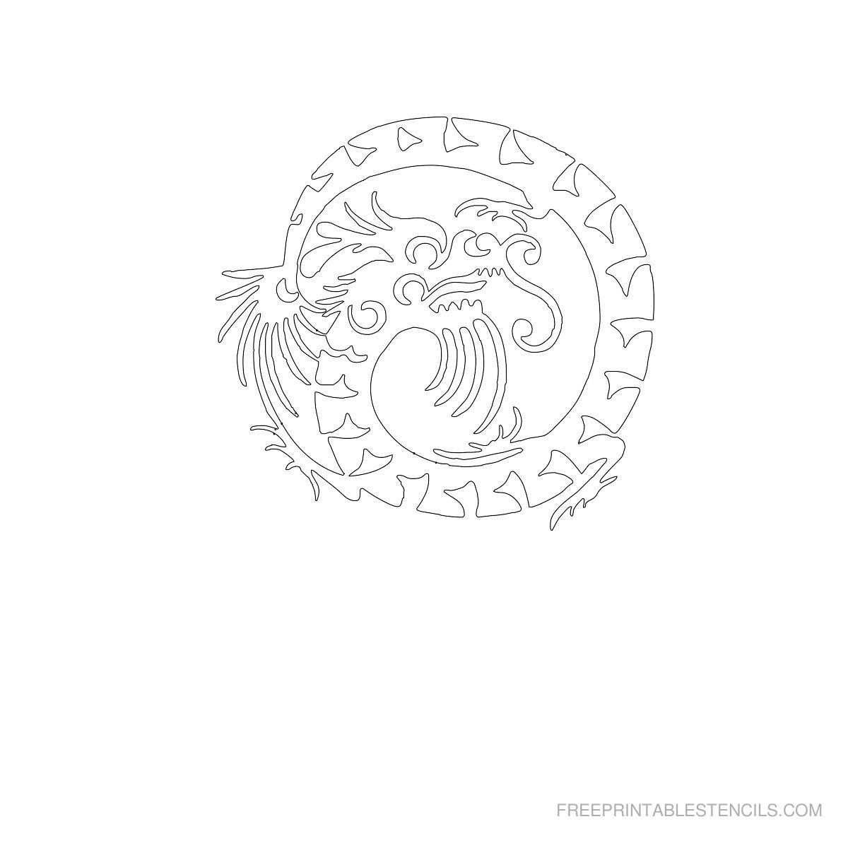 Free Printable Dragon Stencil F | Crafts To Try | Stencils - Free Printable Dragon Stencils