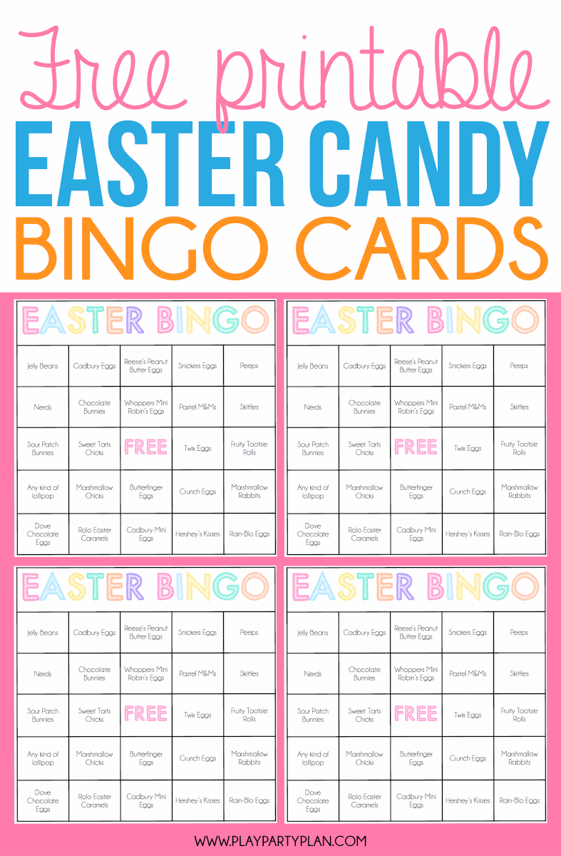 Free Printable Easter Bingo Cards For One Sweet Easter - Play Party Plan - Free Printable Bingo Games