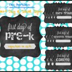 Free Printable} First Day Of School Chalkboard Sign • The Pinning Mama   Free Printable First Day Of School Signs