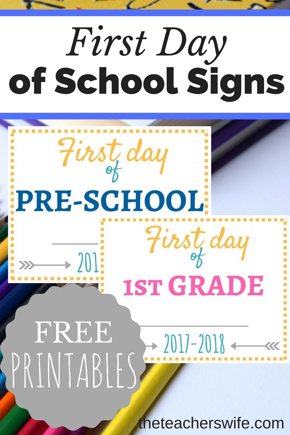 Free Printable First Day Of School Signs - Money Saving Mom® : Money - Free Printable First Day Of School Signs 2017