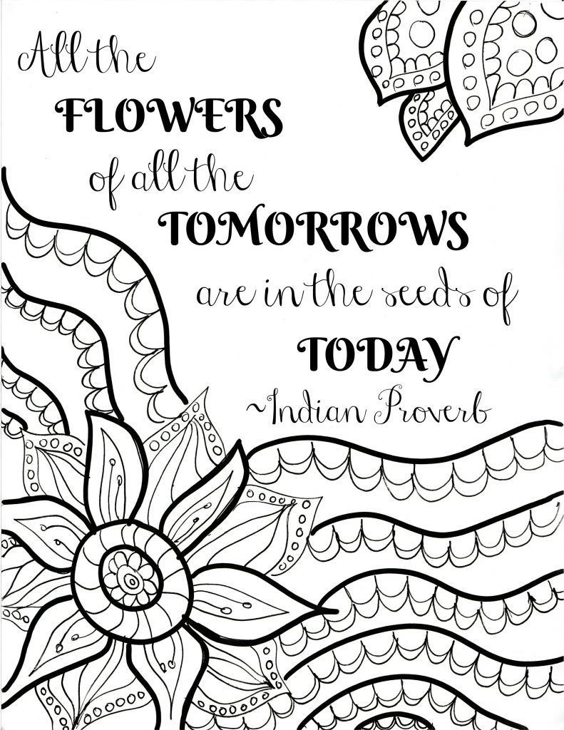 Free Printable Flower Quote Coloring Pages | Color Me Quotes | Quote - Free Printable Quote Coloring Pages For Adults