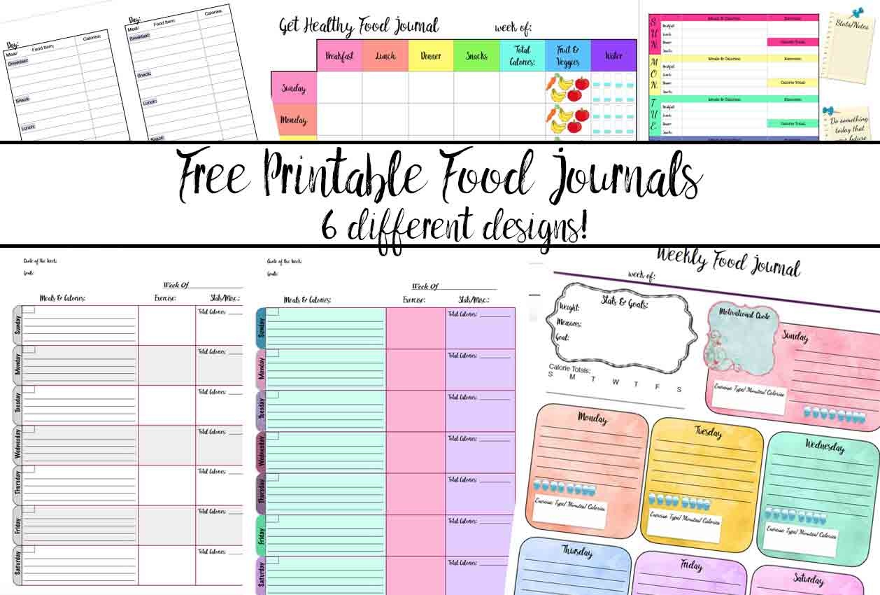 Food Diary Log Free Printable Calorie Counter Journal Free Printable