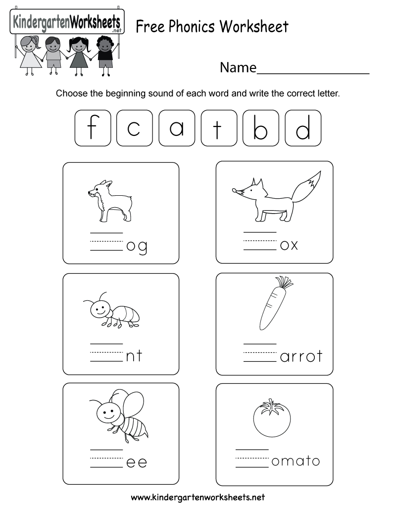 Free Printable Free Phonics Worksheet For Kindergarten - Phonics Pictures Printable Free