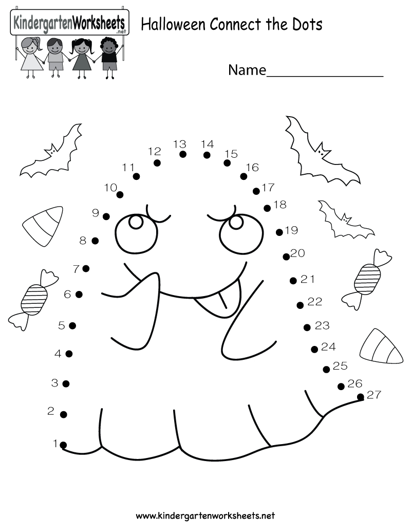 Free Printable Halloween Connect The Dots Worksheet For Kindergarten - Free Printable Halloween Worksheets