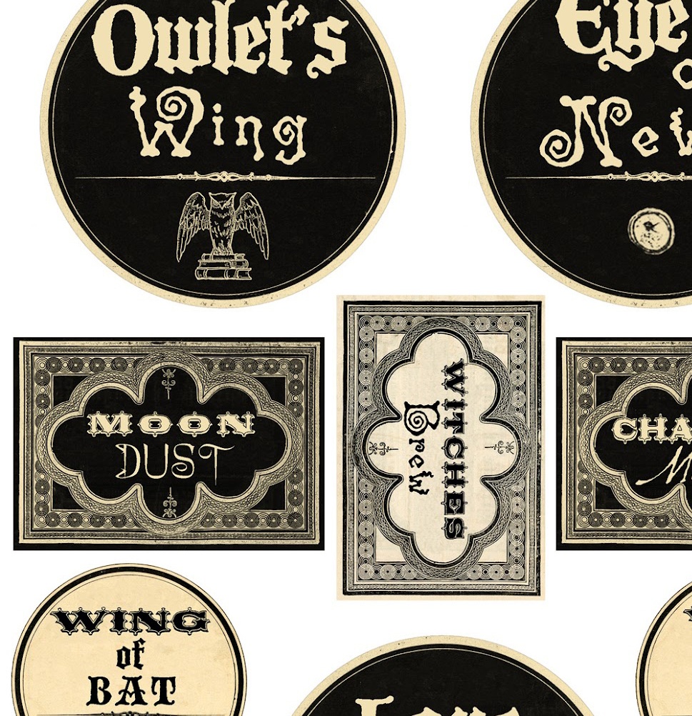 details about halloween magic steampunk mini bottle labels