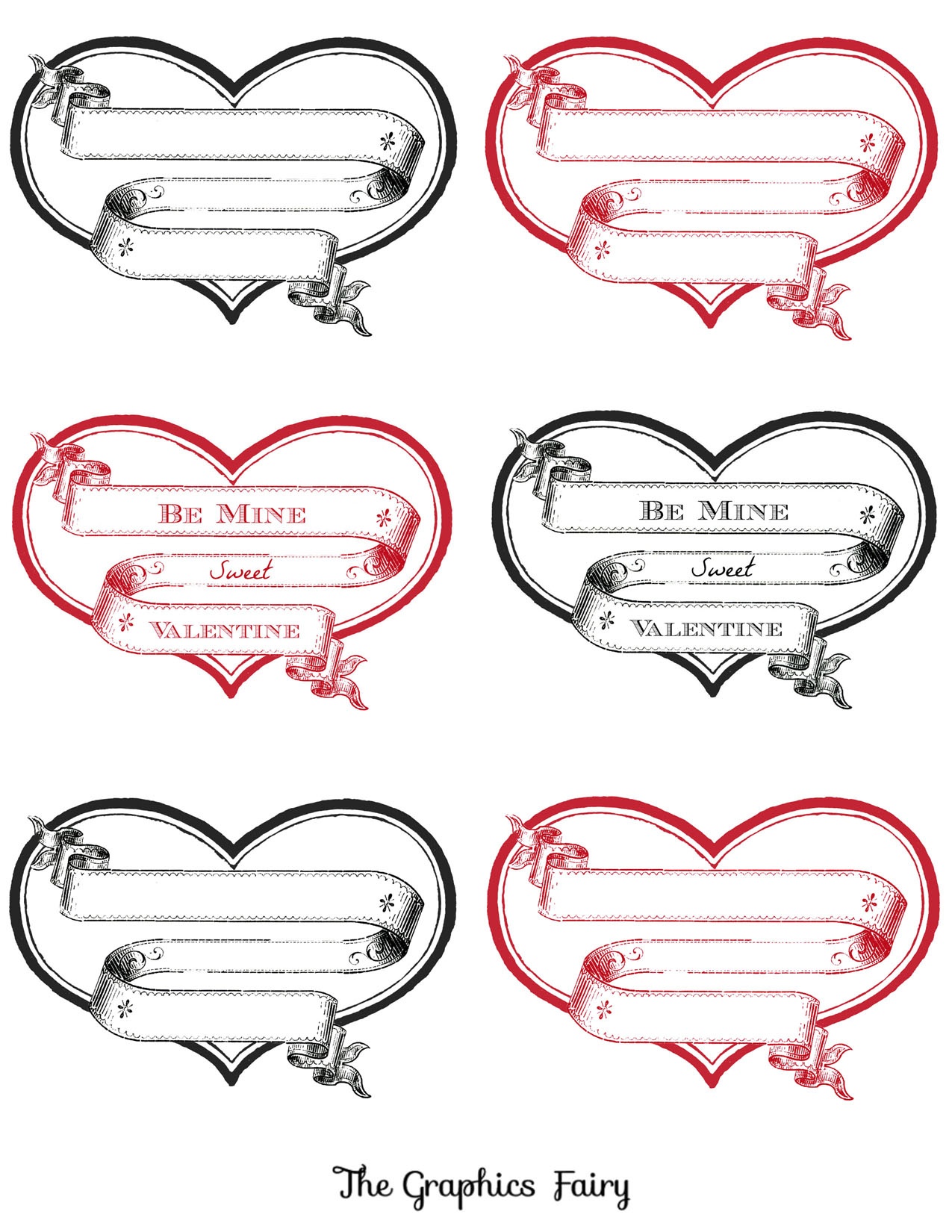 Free Printable Heart Labels - The Graphics Fairy - Free Printable Labels