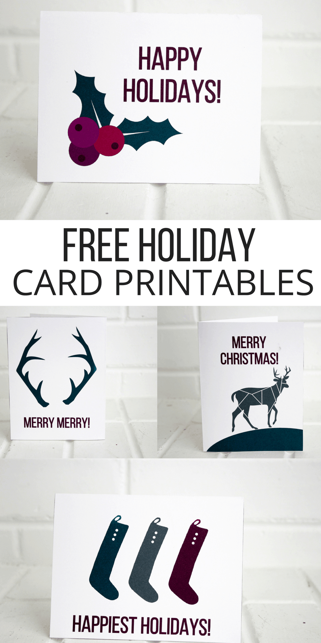Free Printable Holiday Cards - Pretty Providence - Free Printable Happy Holidays Greeting Cards