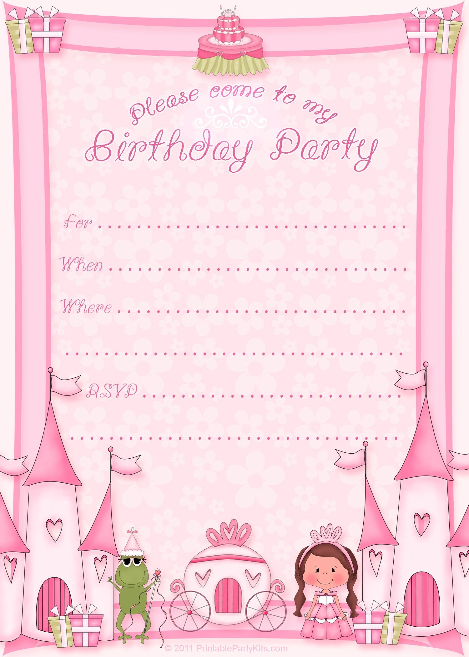 Free Printable Invitation. Pinned For Kidfolio, The Parenting Mobile - Free Printable Girl Birthday Invitations