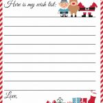 Free Printable Letter To Santa Template ~ Cute Christmas Wish List   Free Printable Christmas Letters