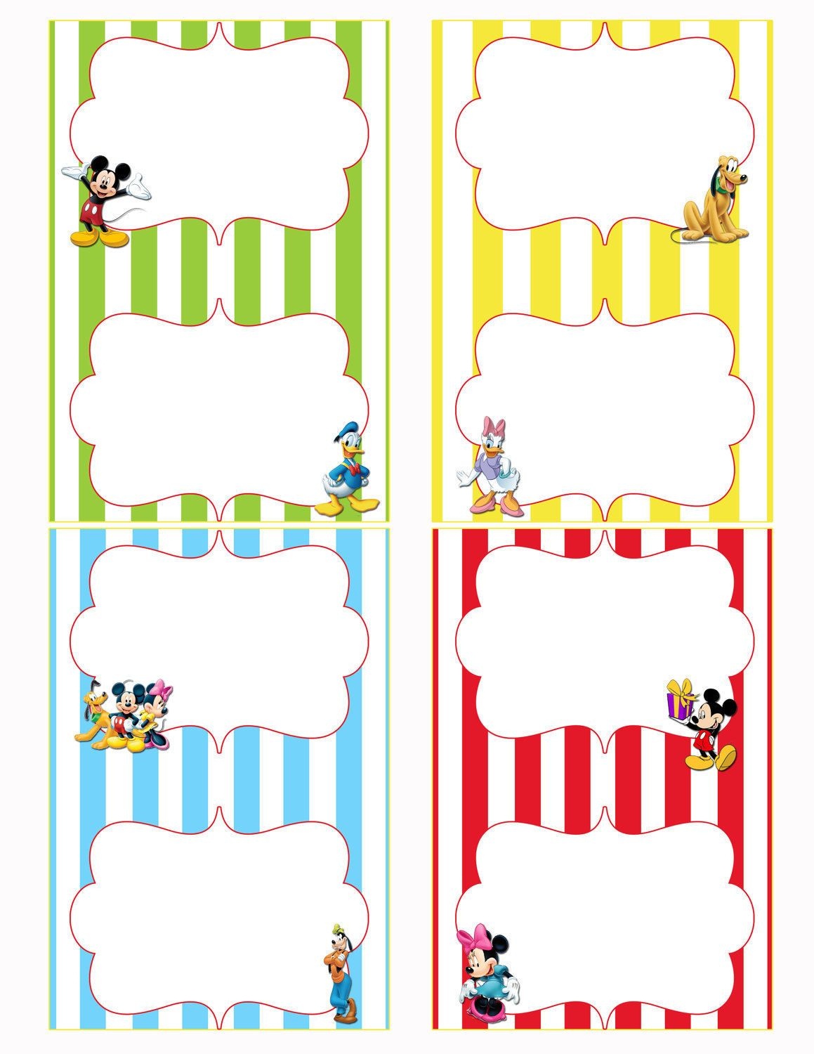 Free Printable Mickey Mouse Food Labels | Birthdays In 2019 | Mickey - Free Printable Mickey Mouse Favor Tags