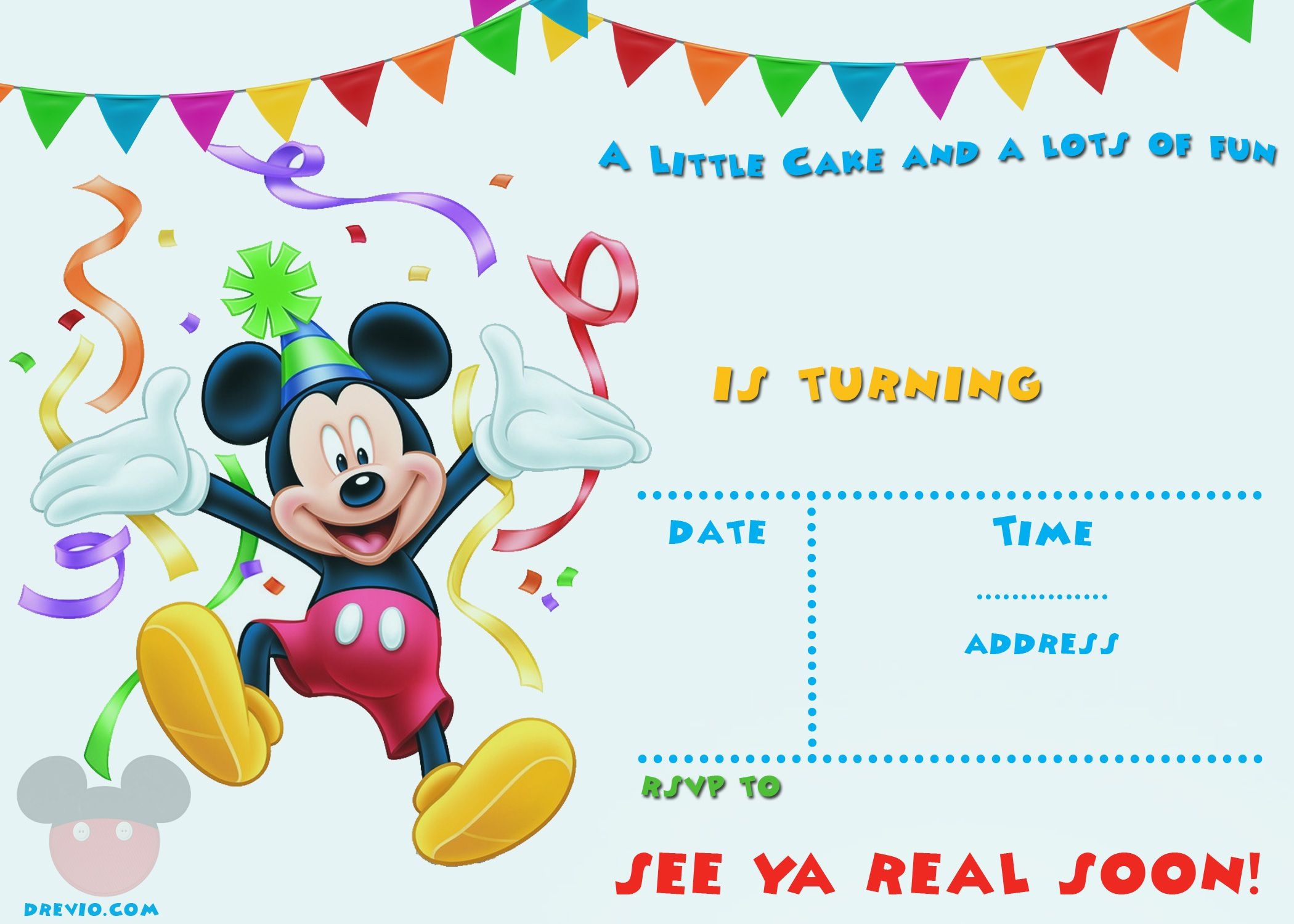 Free Printable Mickey Mouse Party Invitation Template | Free - Free Printable Mickey Mouse Invitations