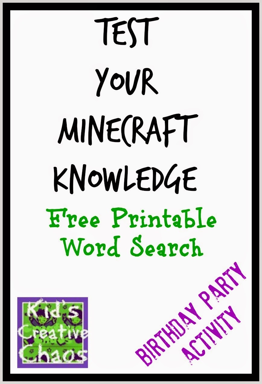 Free Printable Minecraft Crossword Search: Test Your Minecraft - Free Printable Minecraft Activity Pages