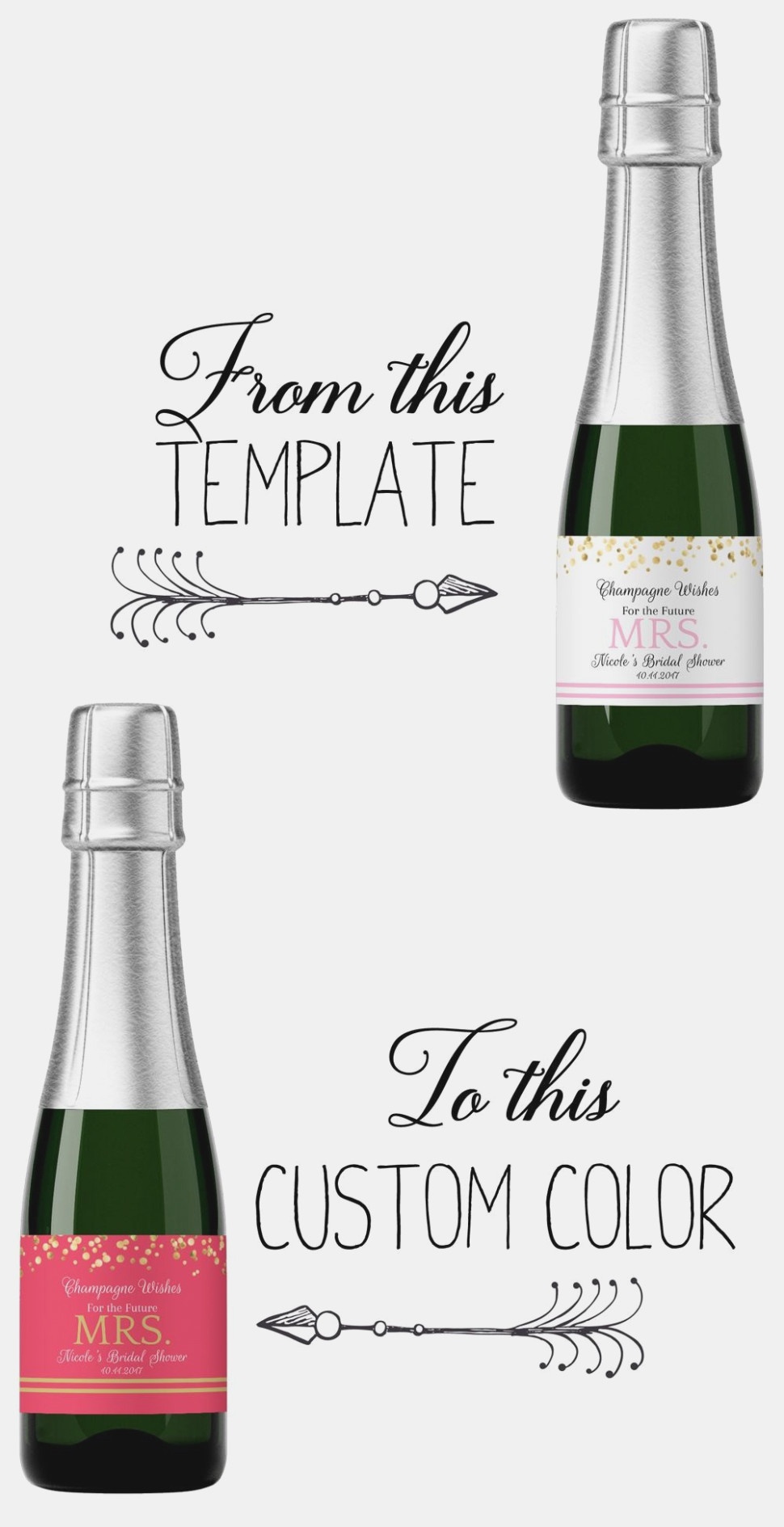 Free Printable Mini Champagne Bottle Labels Labels For Mini - Free Printable Mini Champagne Bottle Labels