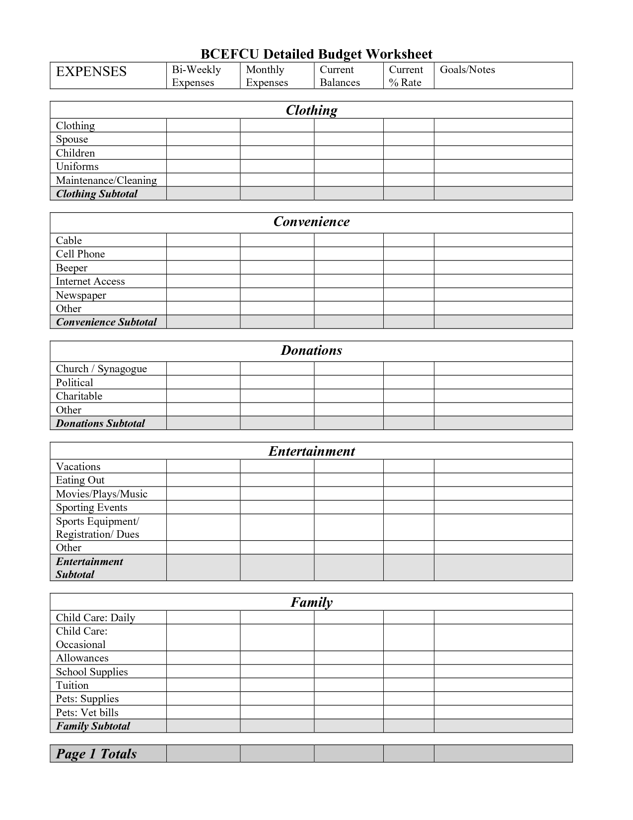 Free Printable Monthly Budget Worksheet |  Detailed Budget - Free Online Printable Budget Worksheet