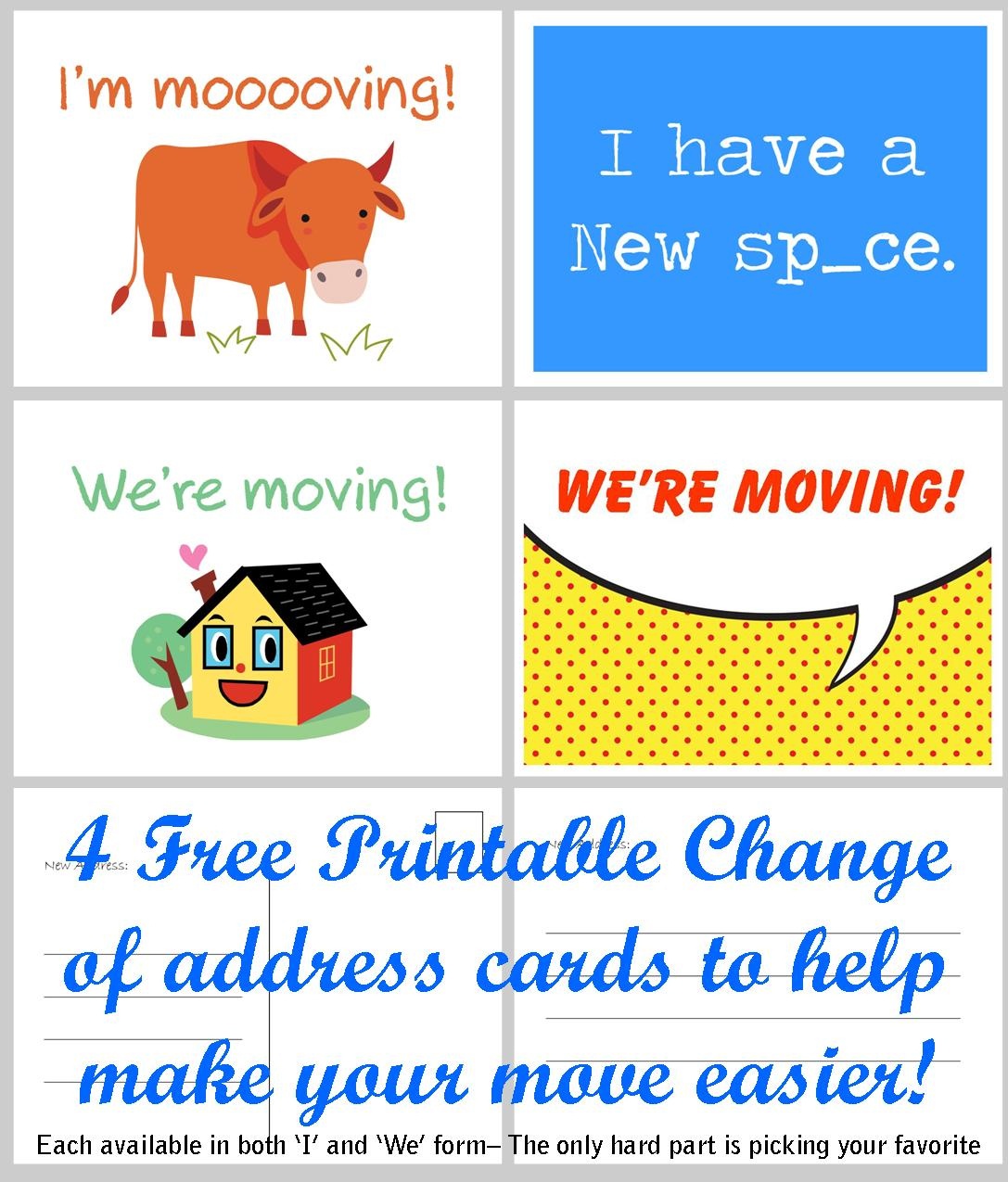 Free Printable Moving Announcement Change Of Address Card – Premier - Free Printable Moving Announcement Templates
