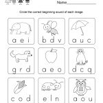 Free Printable Phonics Worksheet For Beginners For Kindergarten   Phonics Pictures Printable Free