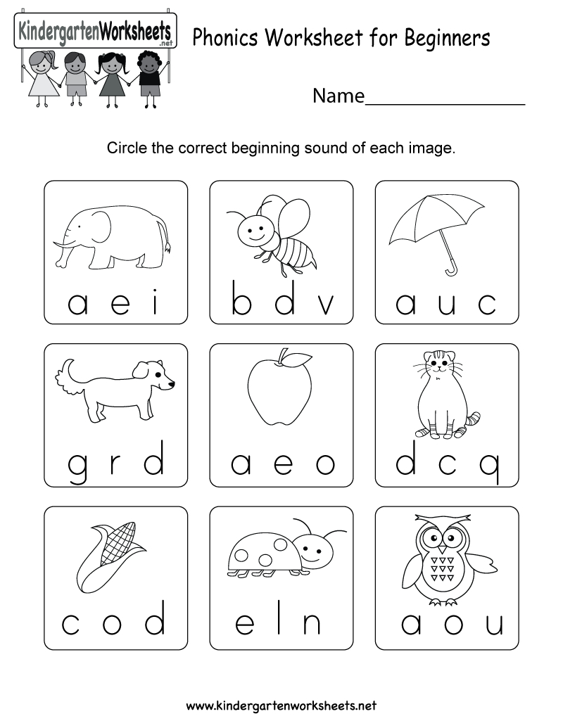 Free Printable Phonics Worksheet For Beginners For Kindergarten - Phonics Pictures Printable Free