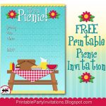Free Printable Picnic Invitation | Parties | Picnic Invitations   Free Printable Cookout Invitations