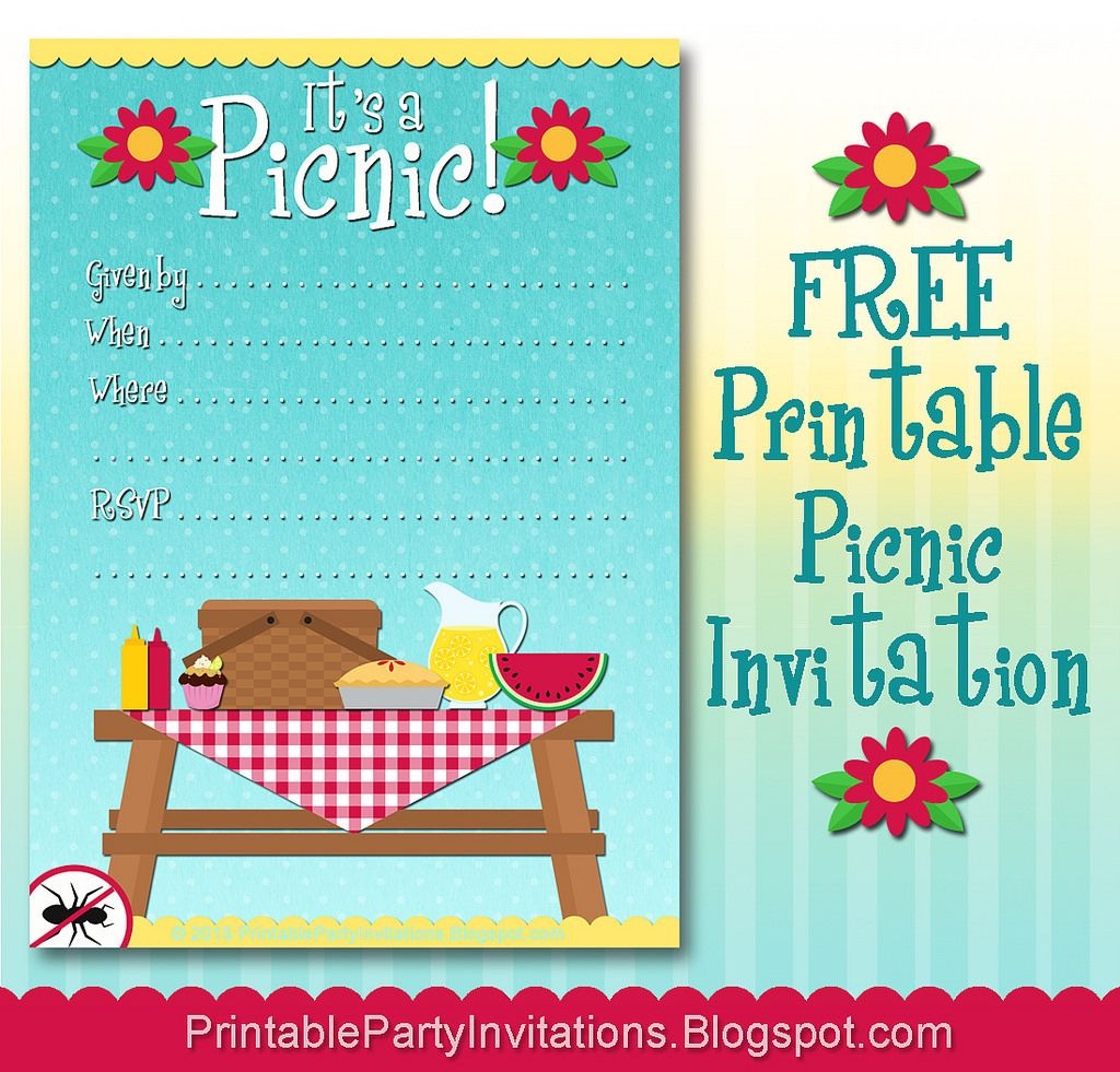 Free Printable Picnic Invitation | Parties | Picnic Invitations - Free Printable Cookout Invitations