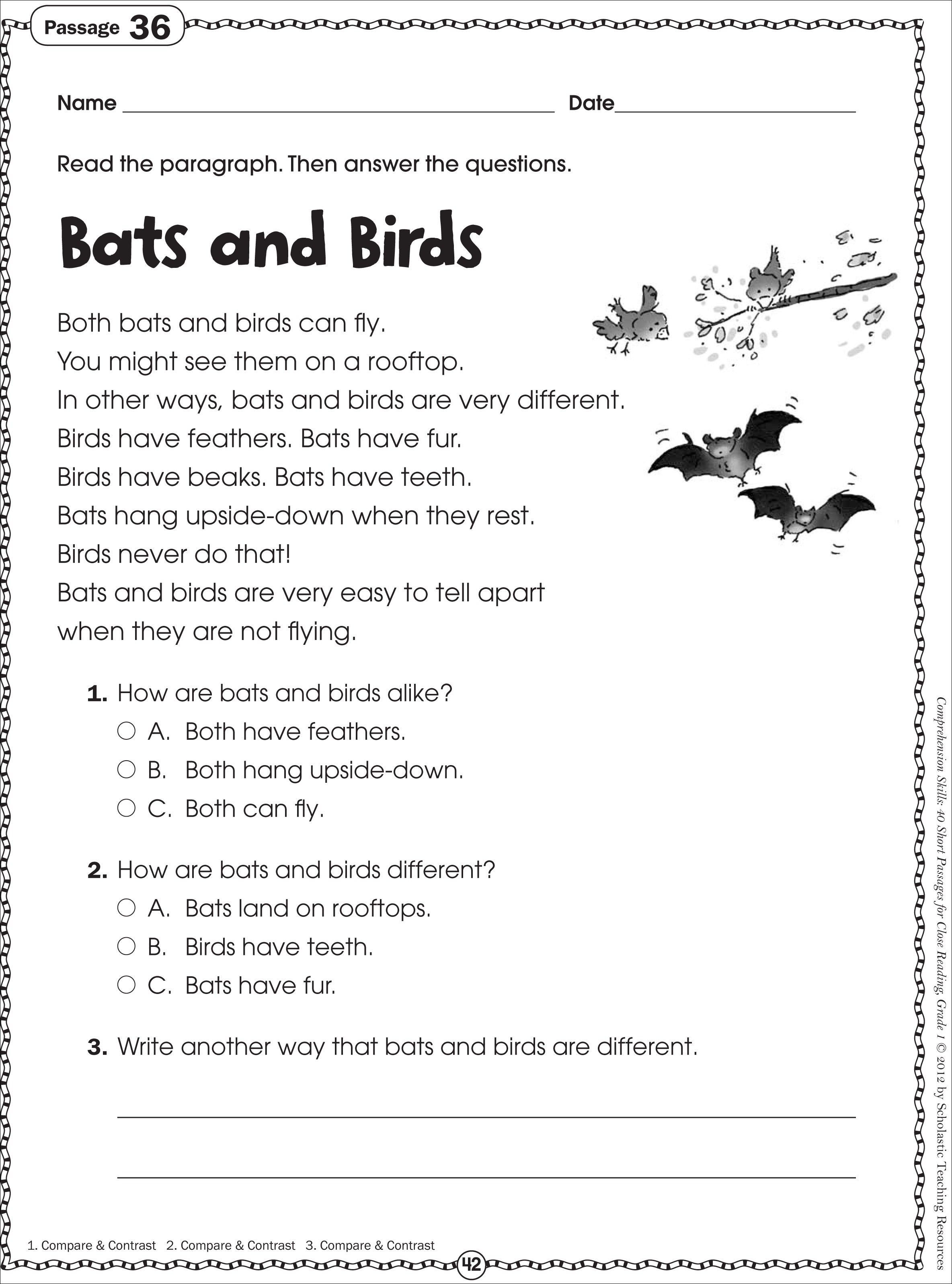 February Reading Comprehension Kindergarten Reading Worksheets Free 