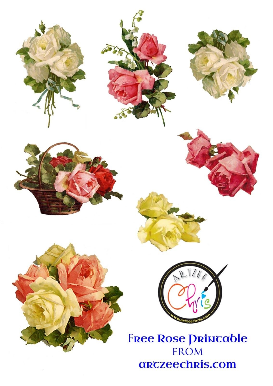 Free Printable Scrapbook Cutouts | Free Printable Of Victorian Roses - Scrapbooking Die Cuts Free Printable