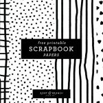 Free Printable Scrapbook Papers: Black And White Prints — Root   Free Printable Scrapbook Pages