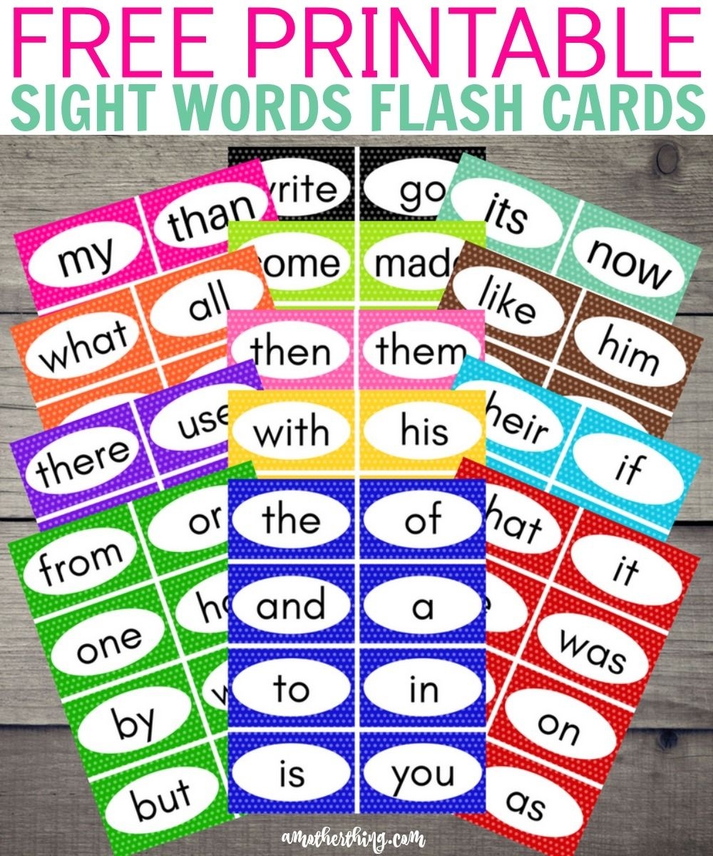 Free Printable Sight Words Flash Cards - Perfect For Preschool - Free Printable Rhyming Words Flash Cards