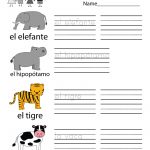 Free Printable Spanish Learning Worksheet For Kindergarten   Free Printable Spanish Worksheets