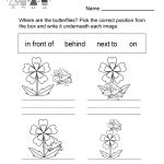 Free Printable Spring Spatial Concepts Worksheet For Kindergarten   Free Printable Spring Worksheets For Kindergarten