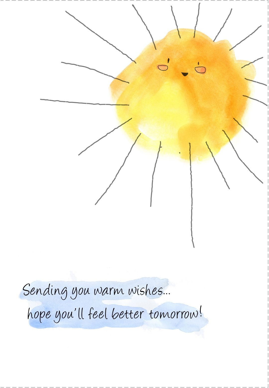 Free Printable Sunshine Greeting Card. Great For Student Cards - Free Printable Thinking Of You Cards