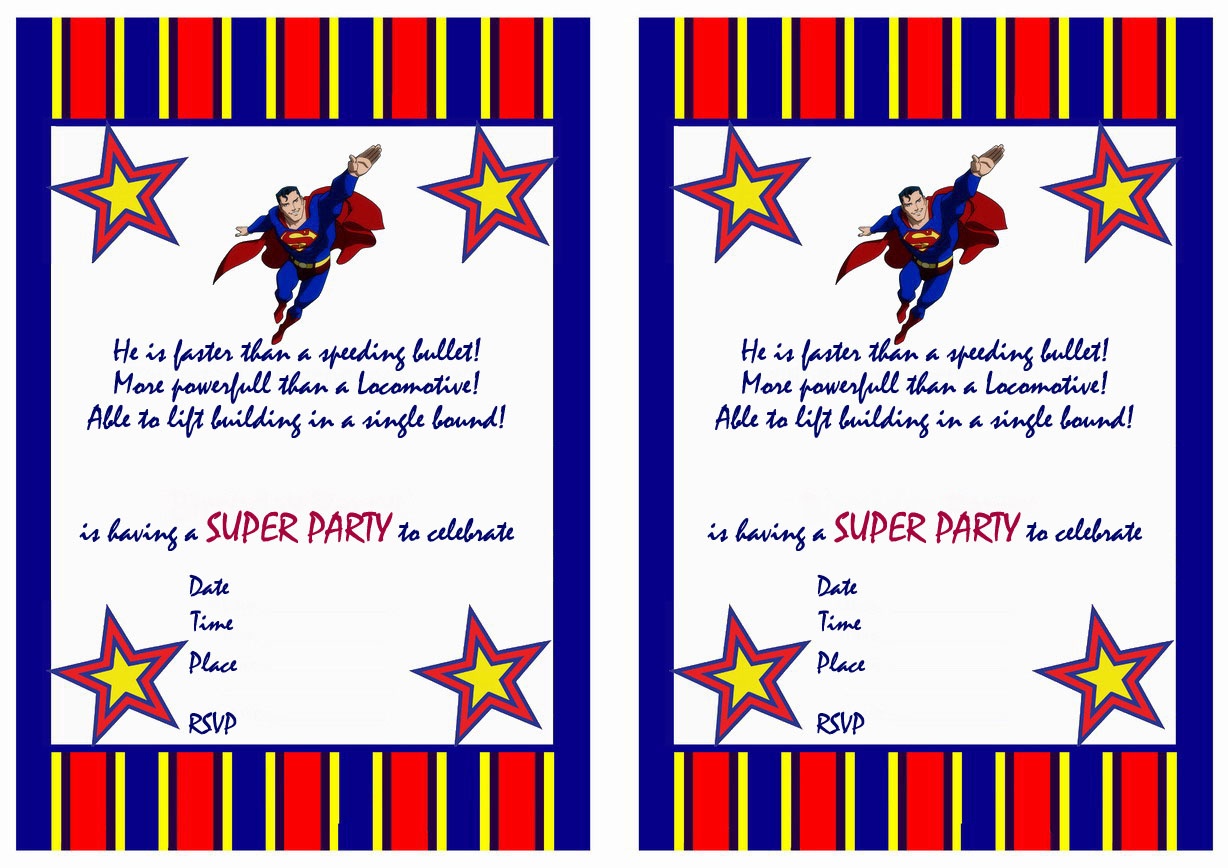 Free Printable Superman Birthday Invitations - Free Printable Superman Invitations