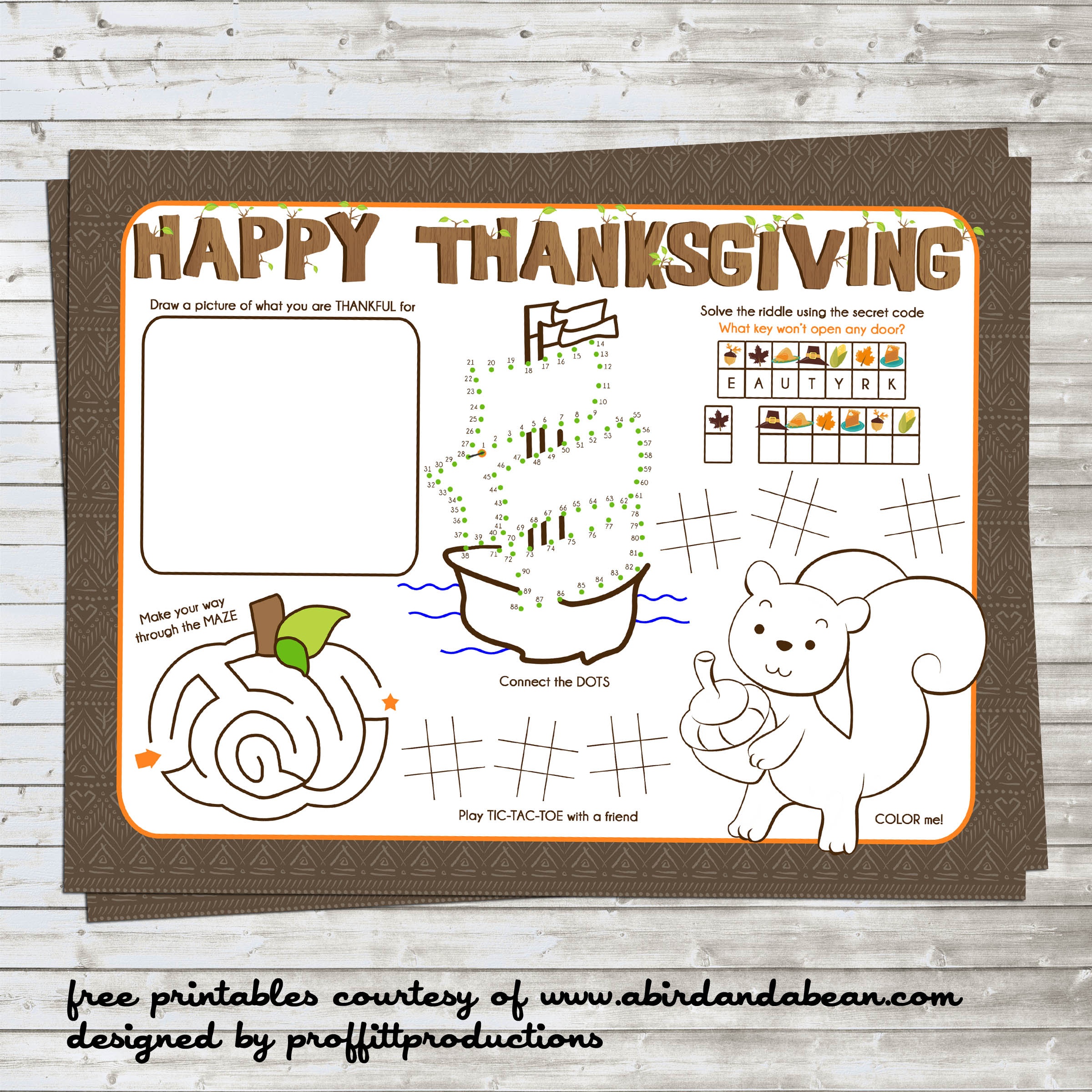 Free Printable :: Thanksgiving Placemat For The Kids - Free Printable For Thanksgiving