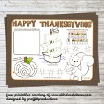 Free Printable :: Thanksgiving Placemat For The Kids   Free Printable Thanksgiving Coloring Placemats