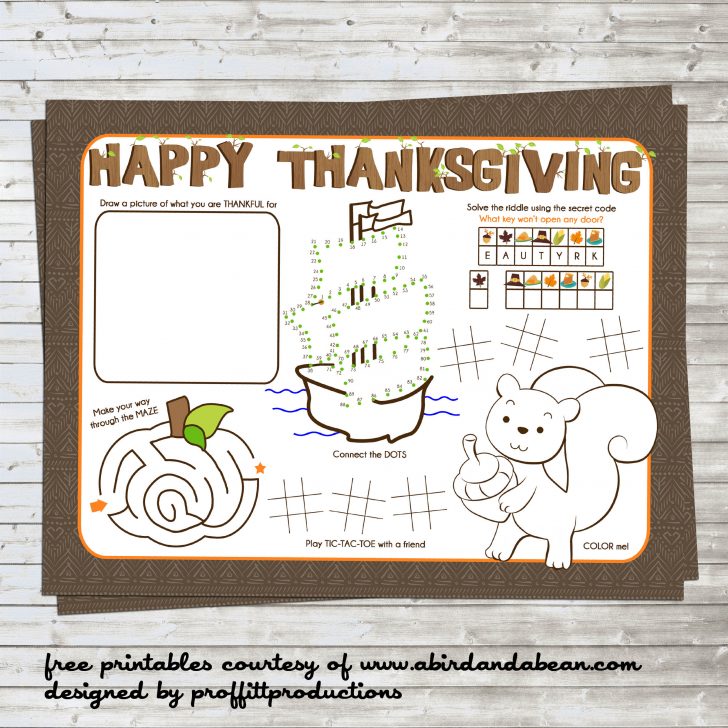 Free Printable Thanksgiving Coloring Placemats