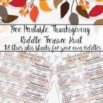 Free Printable Thanksgiving Riddle Treasure Hunt: 18 Mix And Match Clues   Free Printable Sud