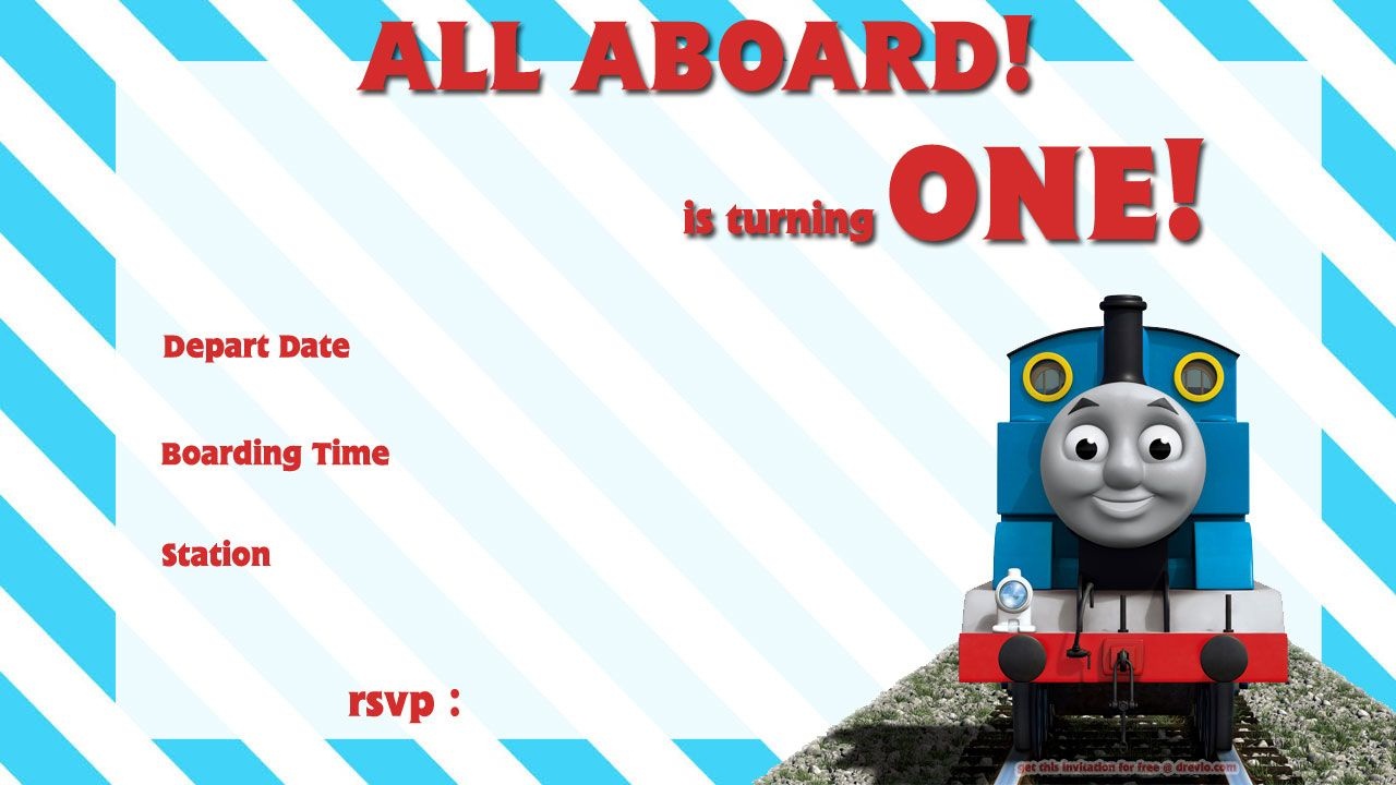 Free Printable Thomas The Train 1St Birthday | Alex Turns 1 - Thomas Invitations Printable Free