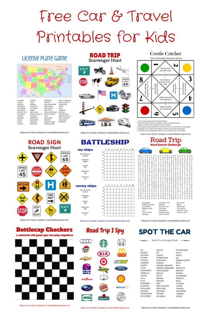 Free Printable Travel Games For Kids | Family Road Trips | Road Trip - Free Printable Car Ride Games